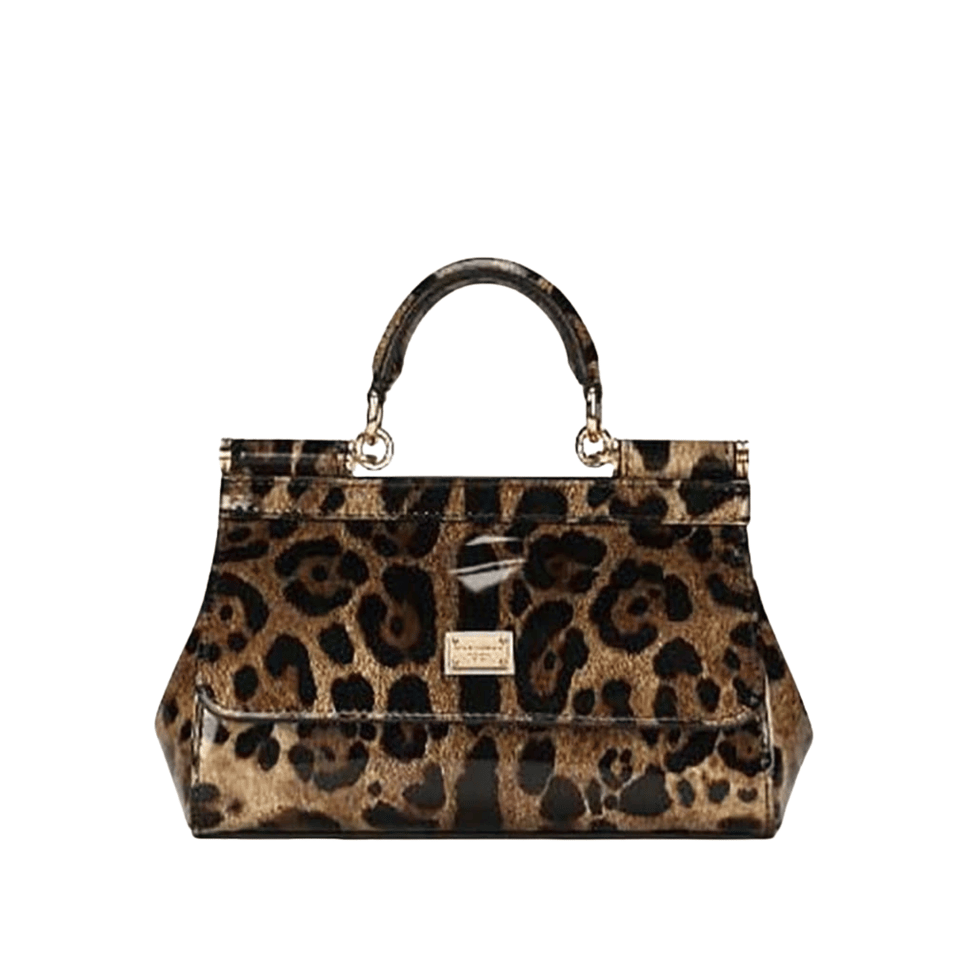 Dolce &amp; Gabbana Leopard-Print Sicily Top Handle Bag 20cm view 2