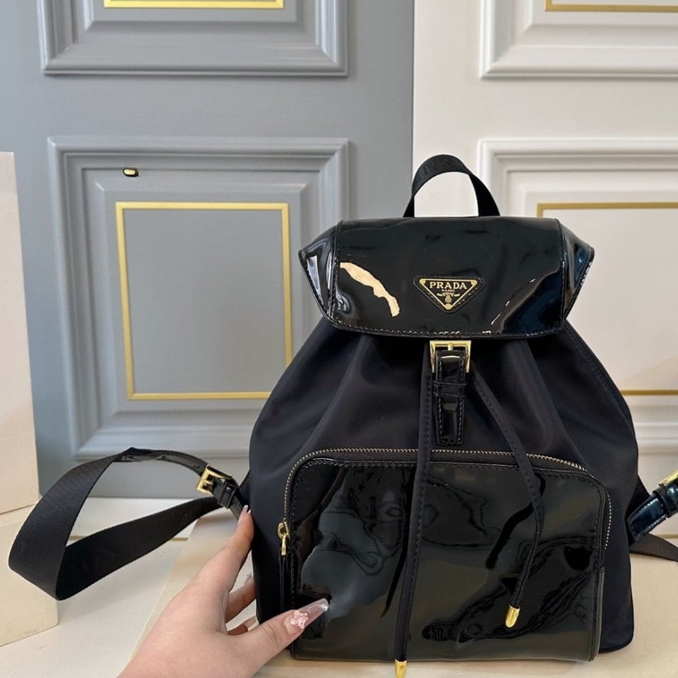 Prada Women Re Nylon And Brushed Backpack Black 27Cm view 3