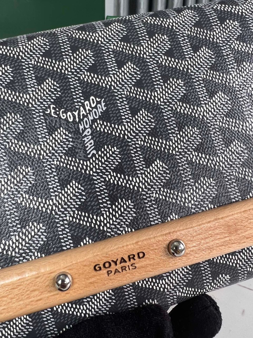 Goyard Monte-Carlo Pm Clutch 25 Cm Gray Goyardine Canvas view 3