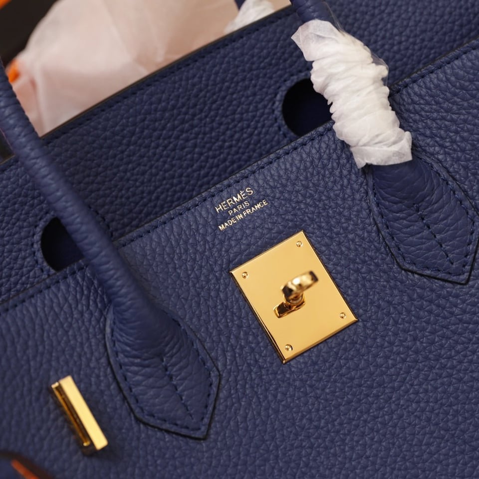 Hermes Birkin Bag 35 Navy Togo Gold Hardware view 7
