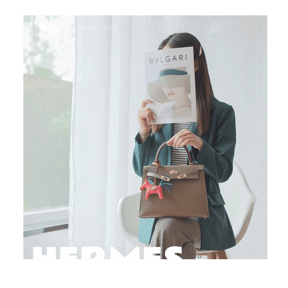 Hermes Kelly 25 Bag In Etoupe Epsom Leather For Women 25cm/10in view 5