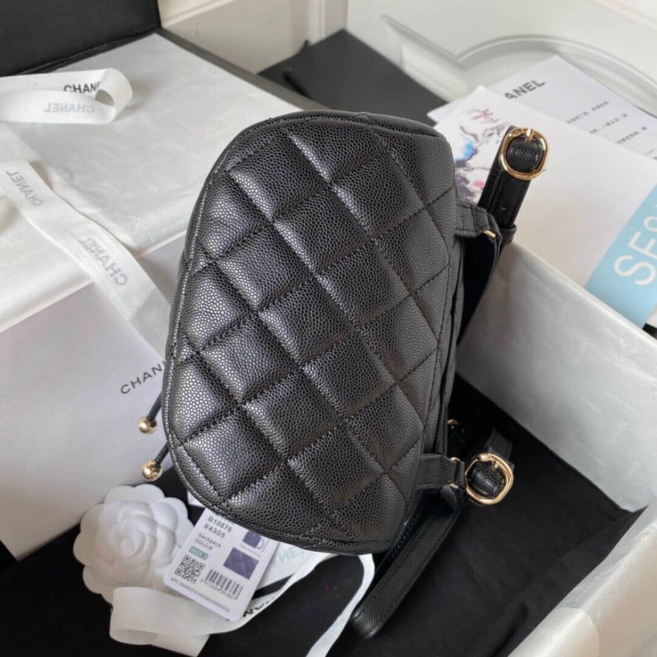 Chanel Small Backpack Grained Calfskin view 11