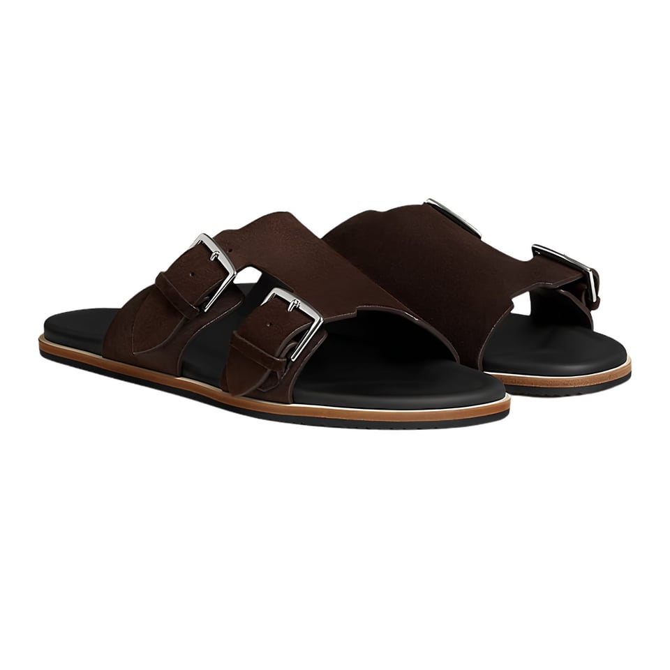 Hermes Naxos Sandal Marron Ébène Color Calfskin H262912ZHME390