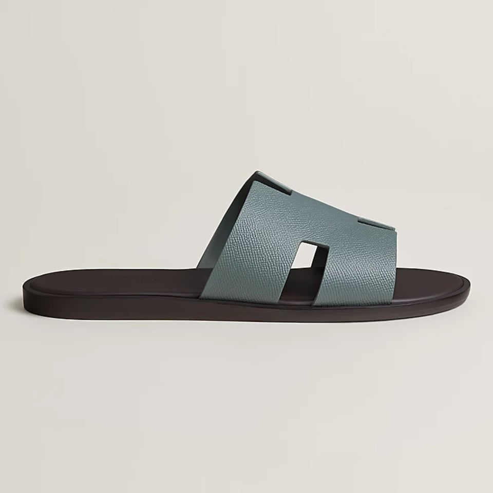 Hermes Izmir Sandal Vert Cèdre / Marron Ébène Color Calfskin H221824ZHVC420 view 4