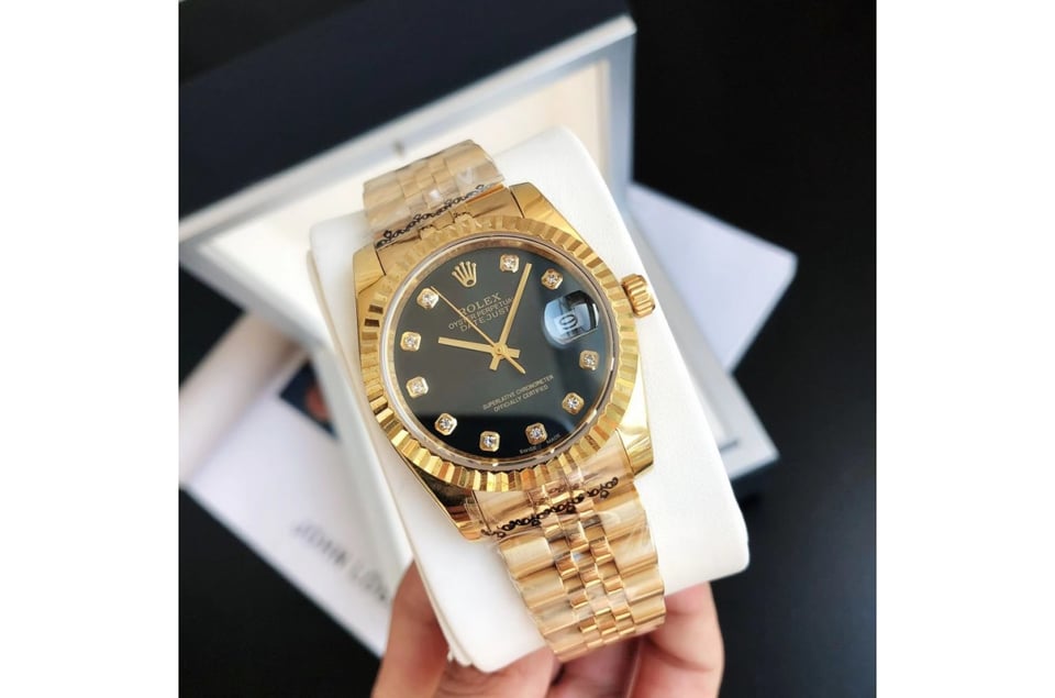 Rolex Datejust 36/28mm RG/RG Jub Black/Dial view 3