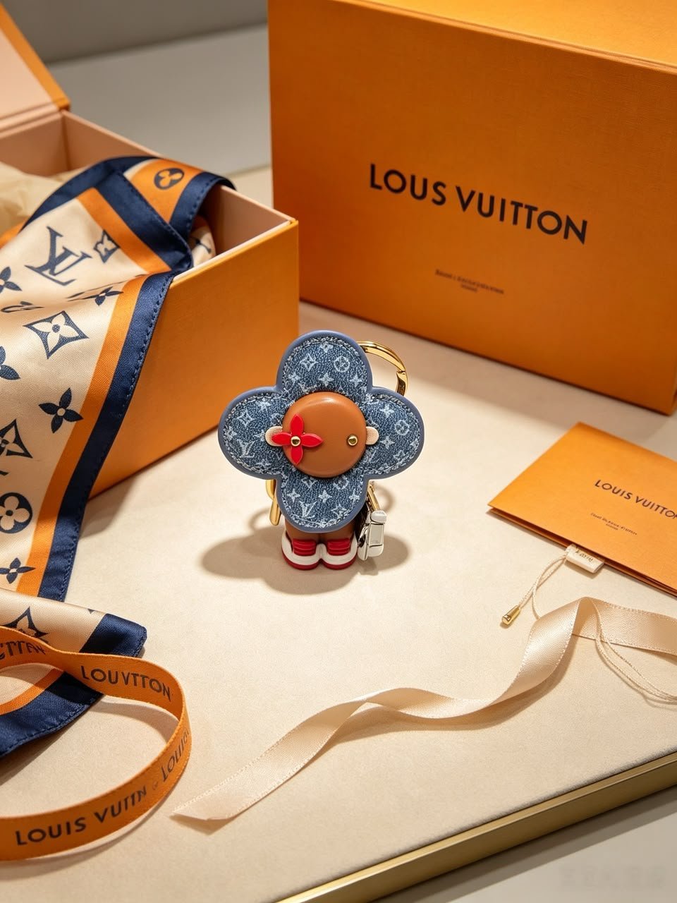 Louis Vuitton Vivienne Skateboard Denim Monogram Keychain 13.5cm/5.3in view 7