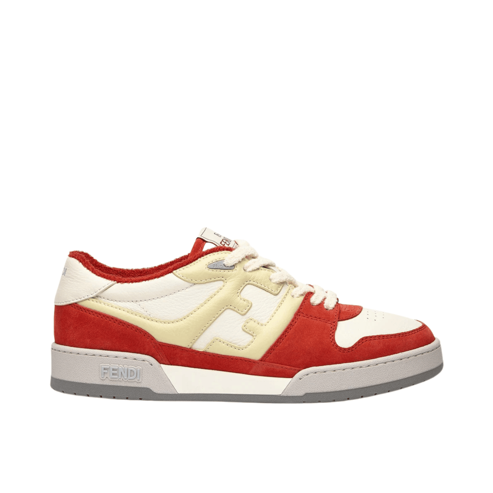Fendi Match Suede Low Tops White And Red 7E1493Ai1Nf1H1D view 2