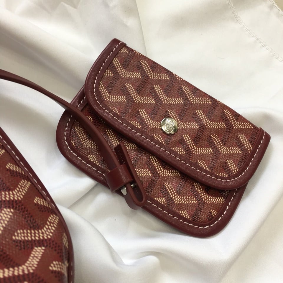 Goyard Anjou Mini Bag 20cm Burgundy Canvas view 9