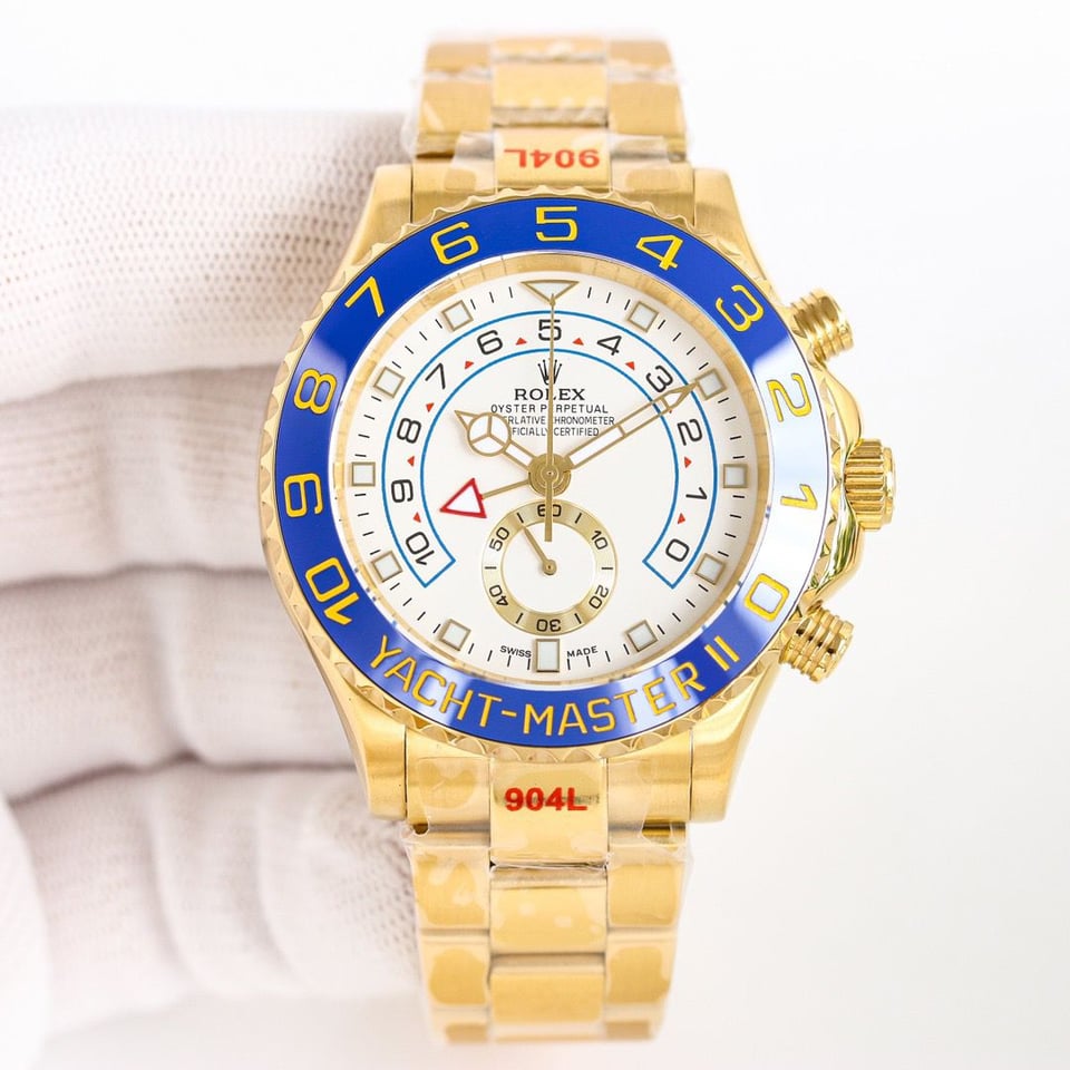 [Superclone] Rolex Yacht-Master II 44mm Gold White Dial M116688-0002 view 2