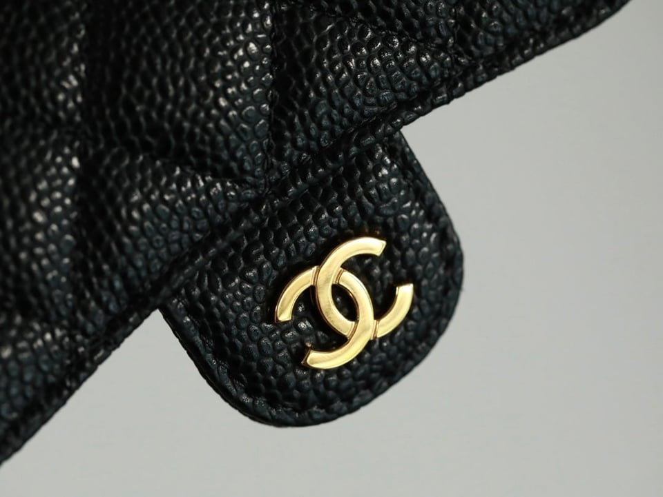 Chanel Flap Card Holder 11.3 Black Grained Calfskin Gold Icon view 4