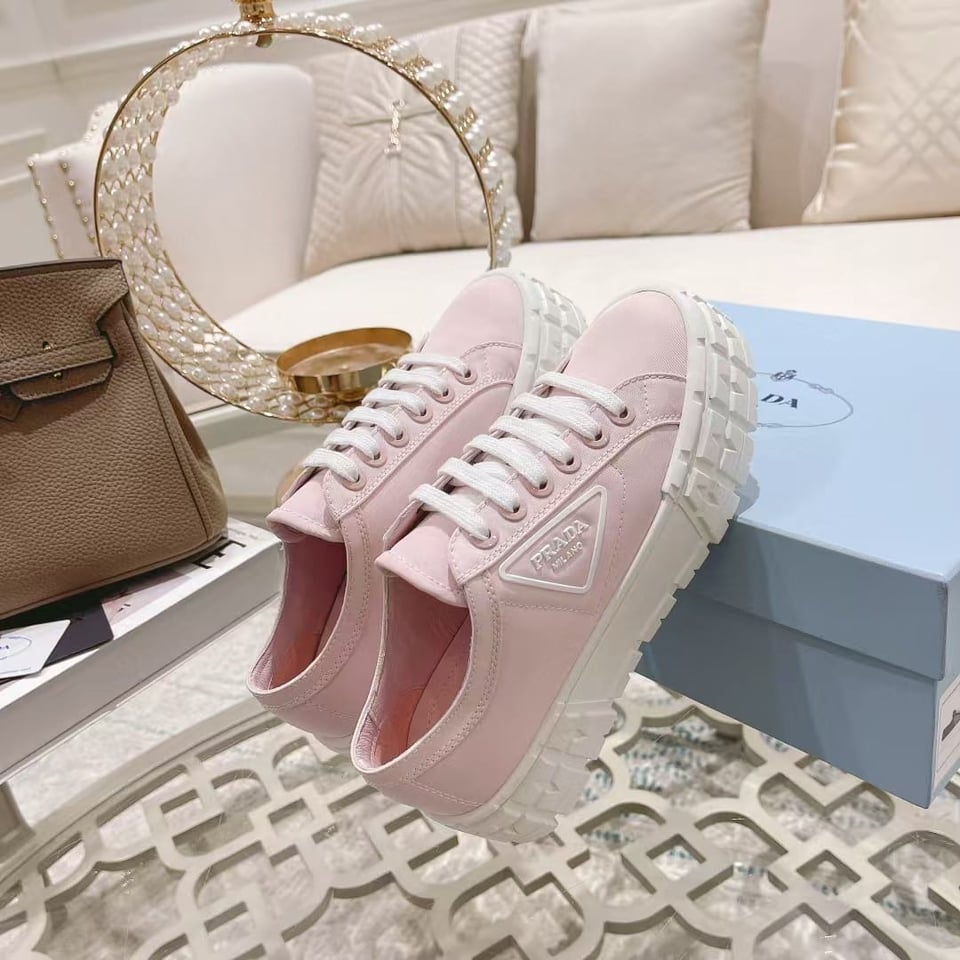 Prada Double Wheel Nylon Gabardine Sneaker Light Pink 1E260M3Lfxf0E18F050 view 4