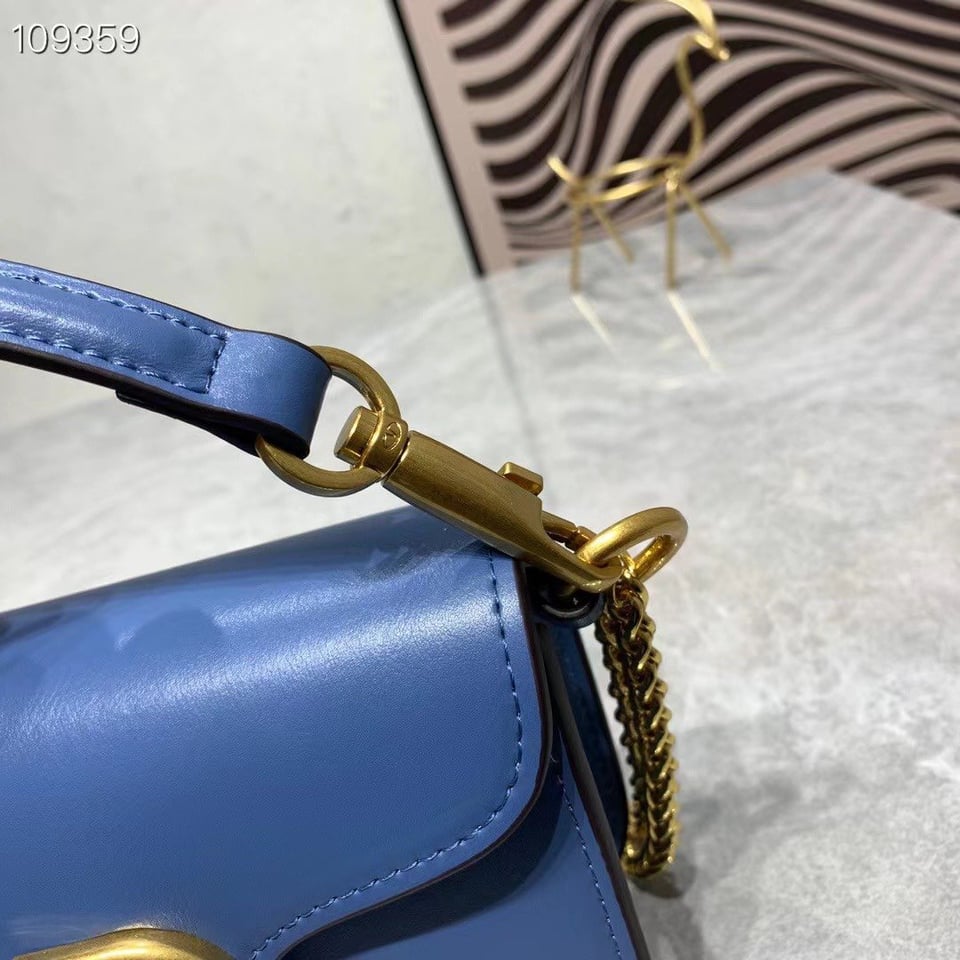 Valentino Locò Small Shoulder Bag In Calfskin Ultramarine Wb0K53Zxlq34 view 7