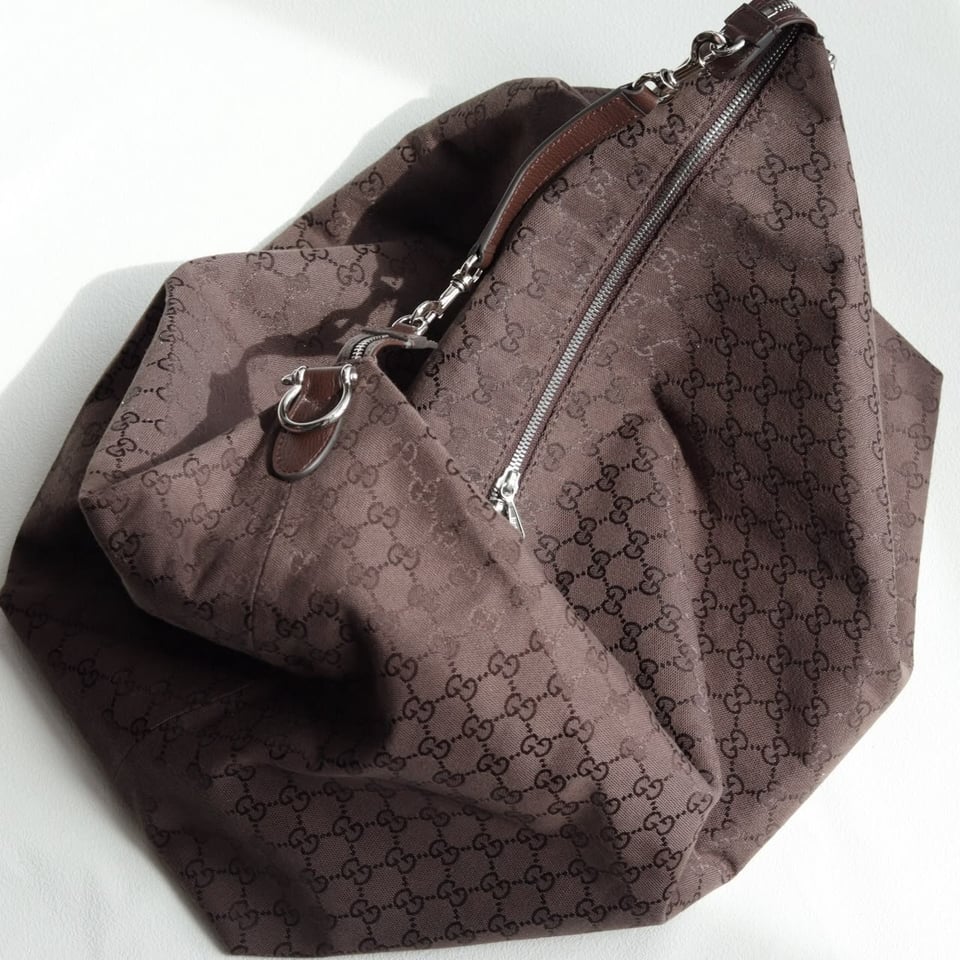 Gucci Brera Large Crossbody Bag 45cm/17.7in Dark Brown GG Canvas 864485 view 5