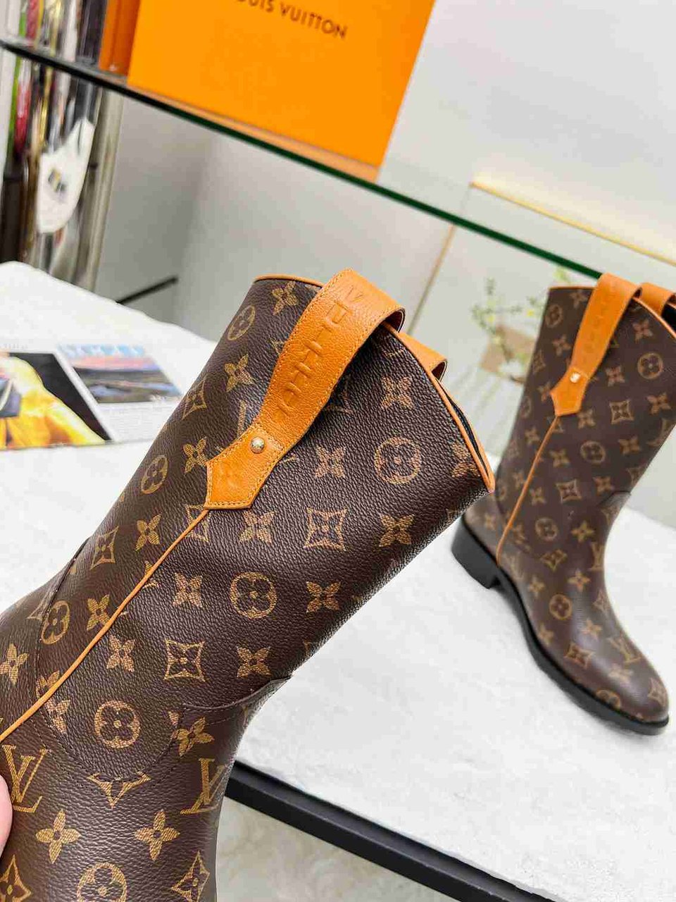 Louis Vuitton Lv Rider Boots Monogram Brown view 5