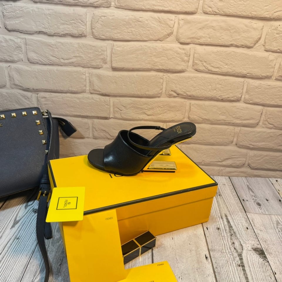 Fendi First Leather High-Heeled Sandals Black 8R8212Na7F0Qa1 view 7