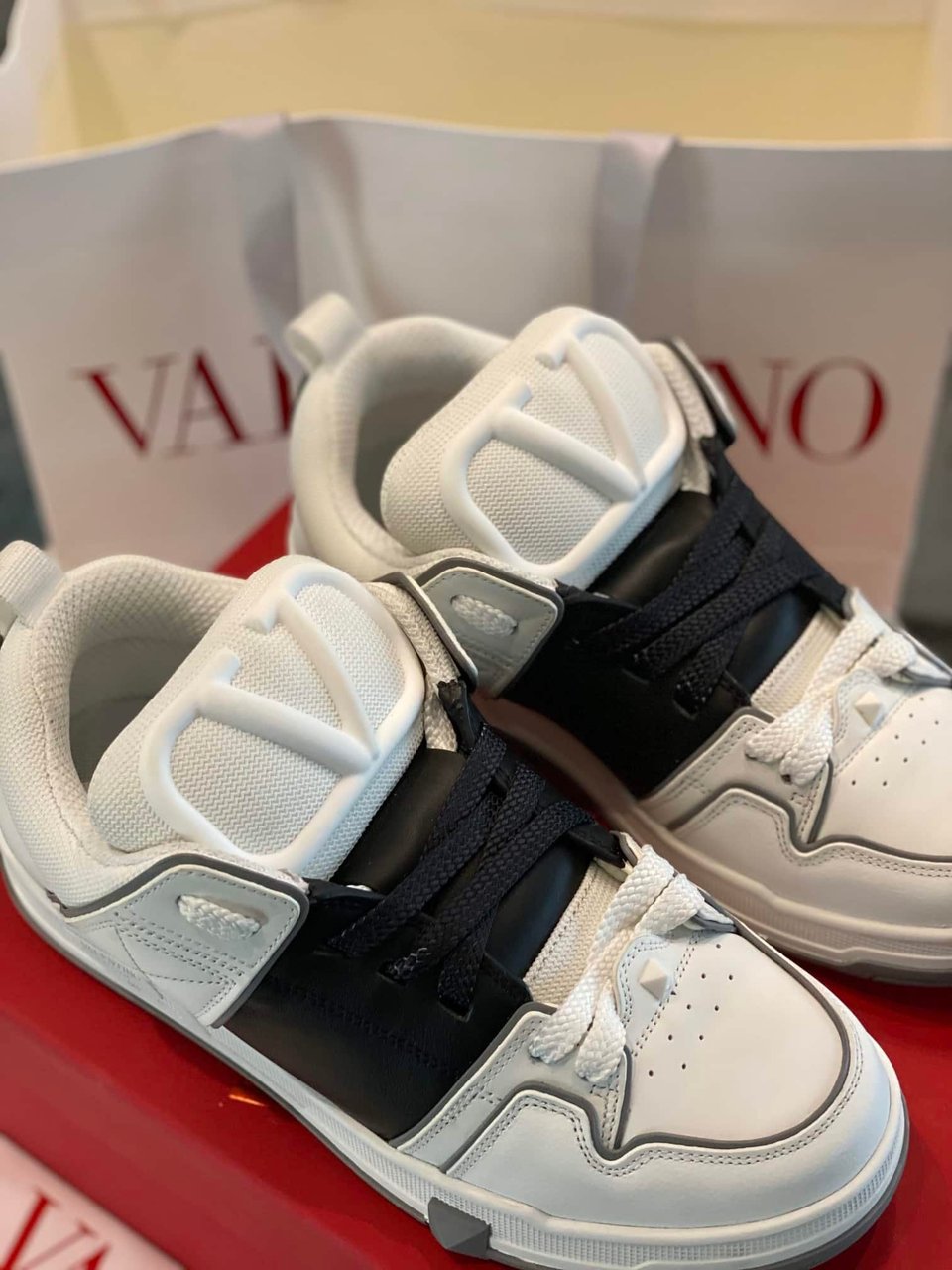 Valentino Garavani Open Skate Sneakers White And Black view 7