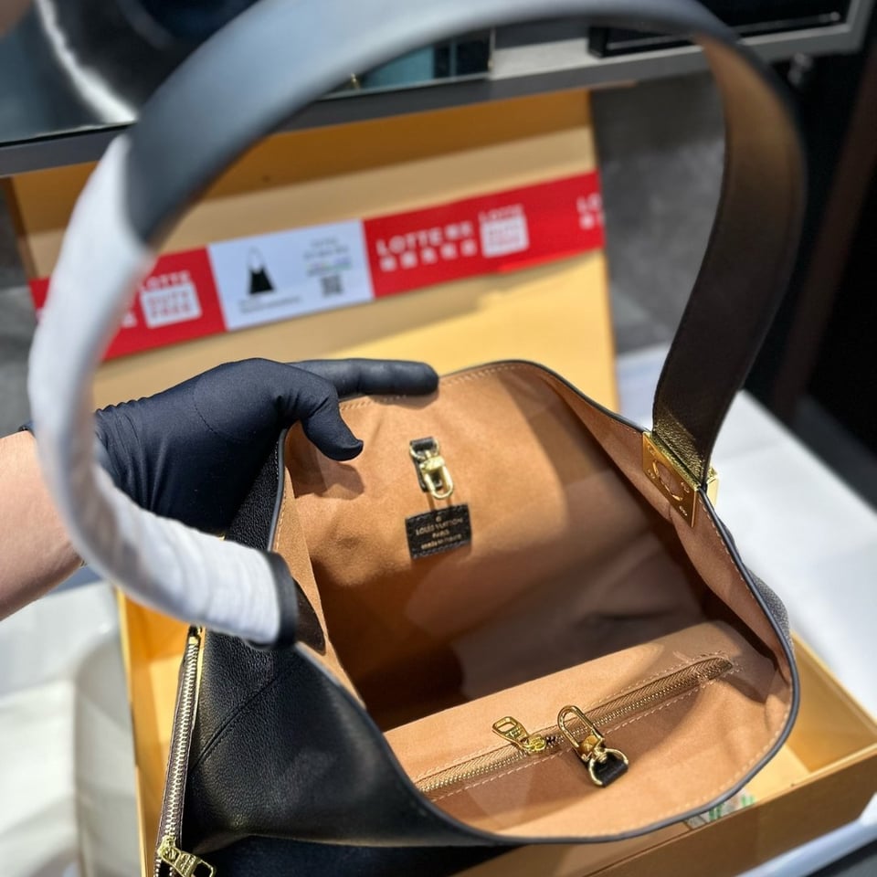 Louis Vuitton Low Key Hobo Bag With Gold Hardware In Black 43Cm M24856 view 3