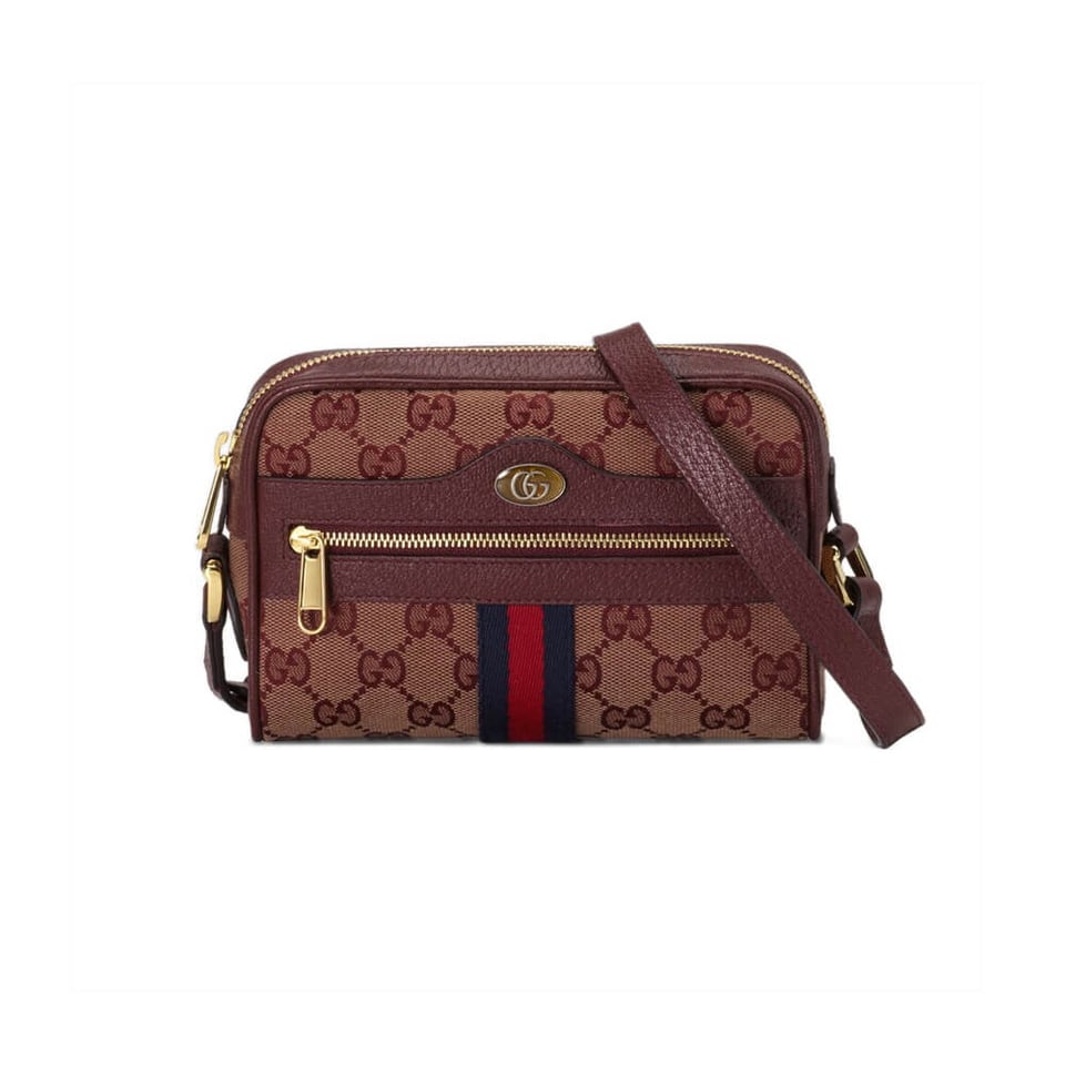 Gucci Ophidia Mini Bag With Web Burgundy view 2