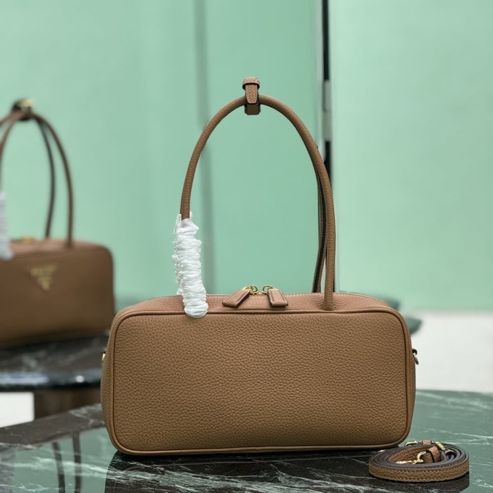 Prada Medium Top Handle Bag Caramel 29Cm view 6