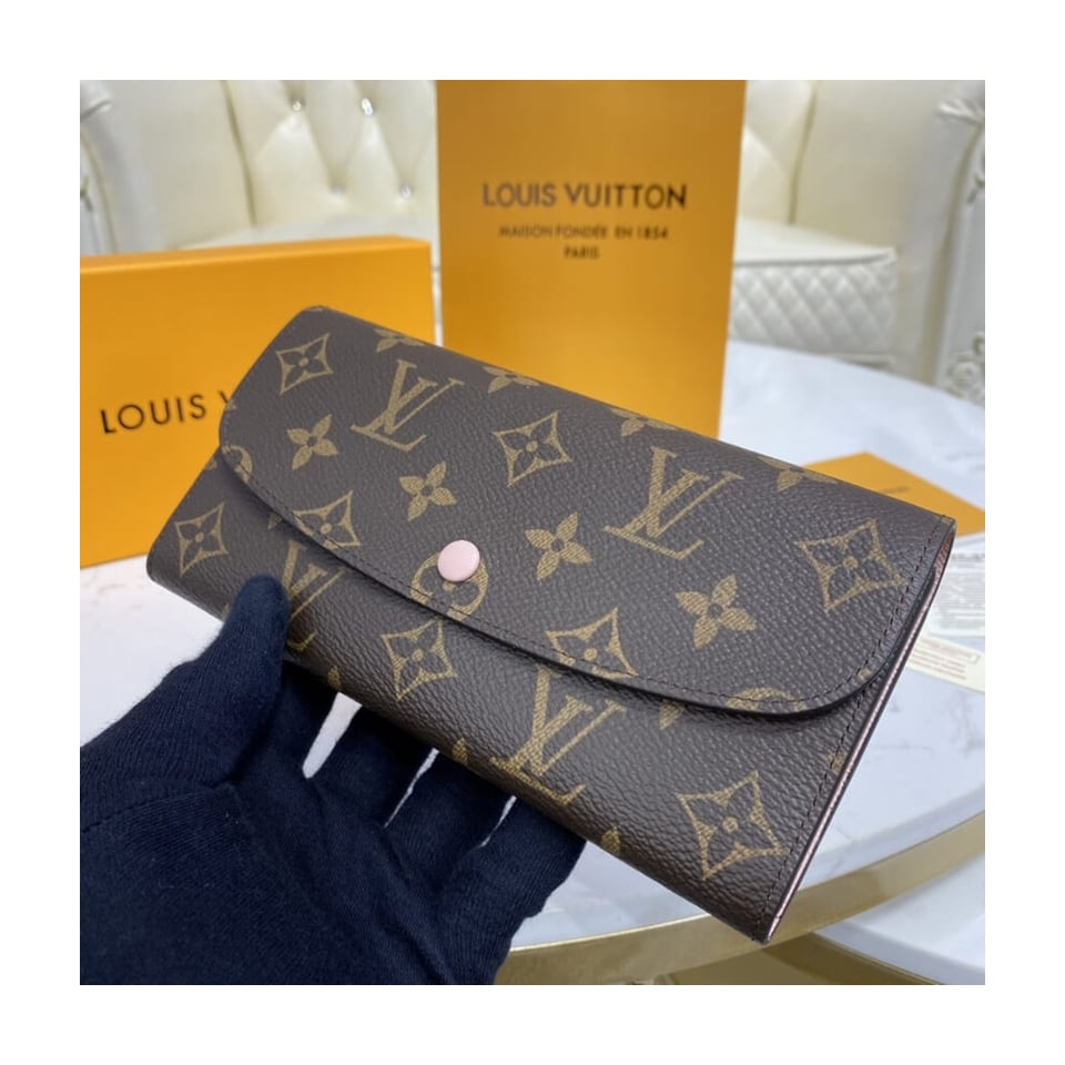 Louis Vuitton Monogram Canvas Emilie Wallet Pink view 3