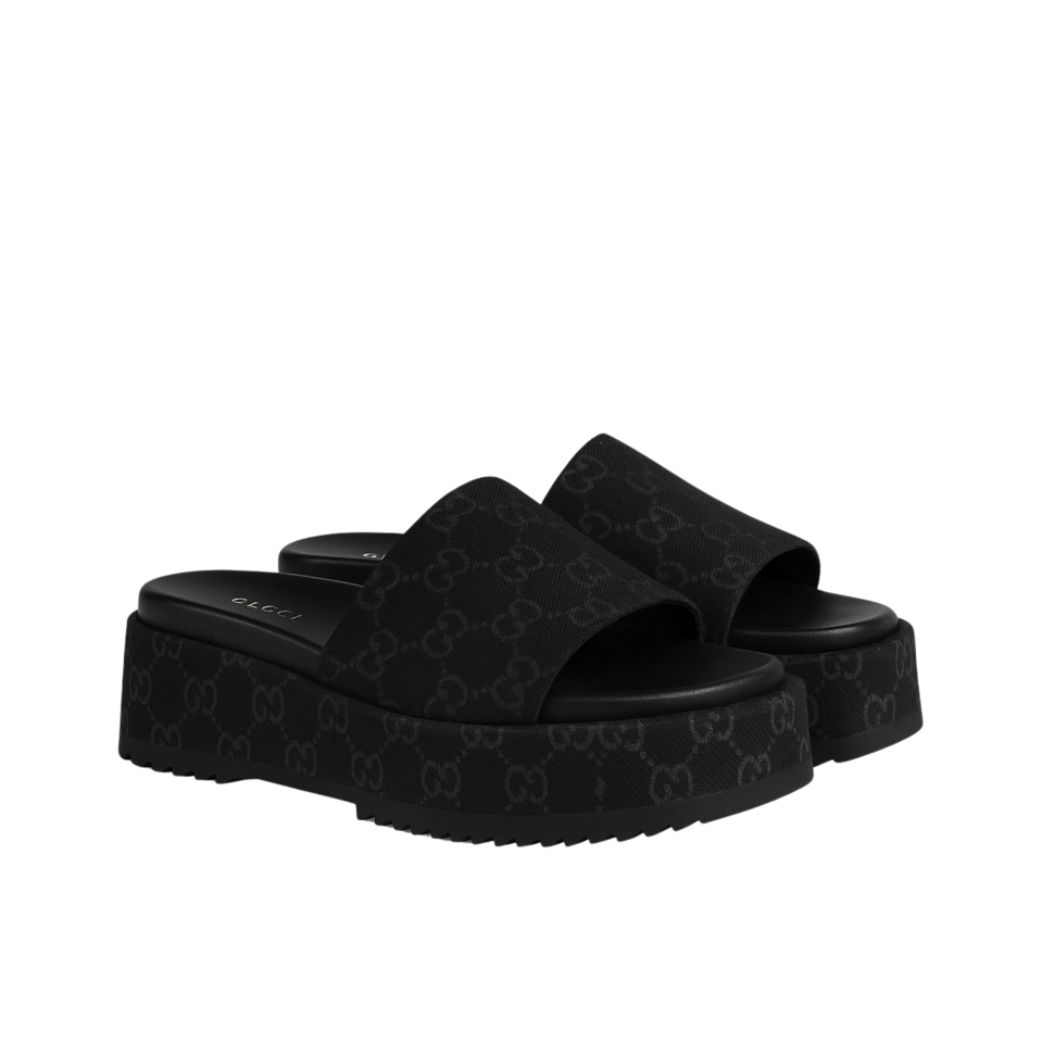 Gucci Women?S Platform Slide Sandal Black 623212 view 2