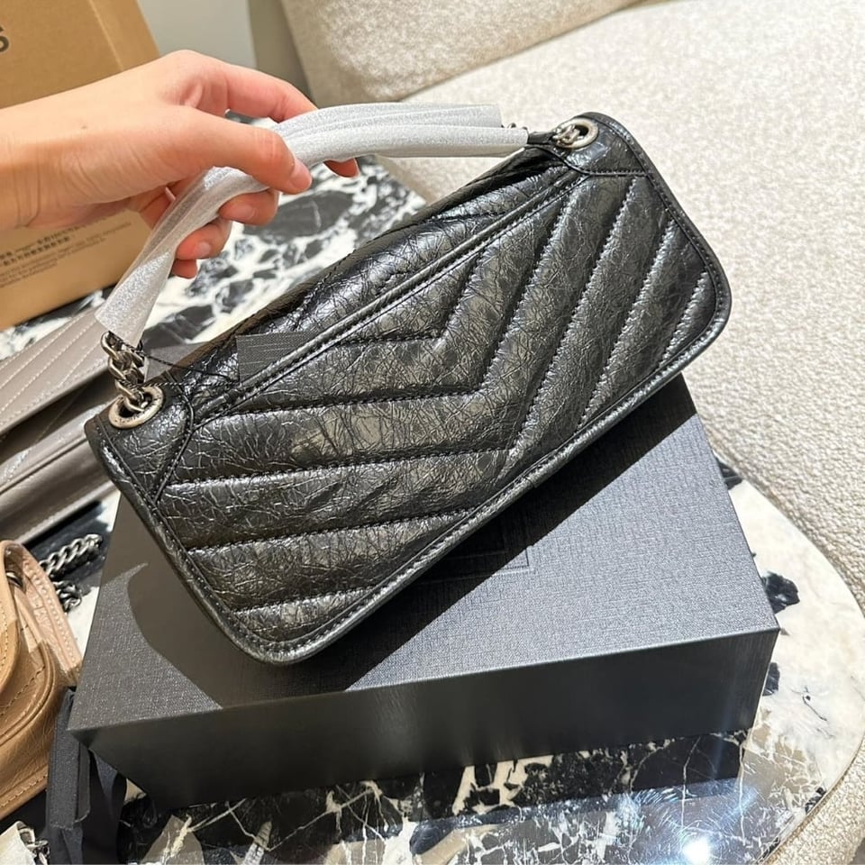 Saint Laurent Mini Matelasse Monogram Niki Bag Black 26Cm view 4
