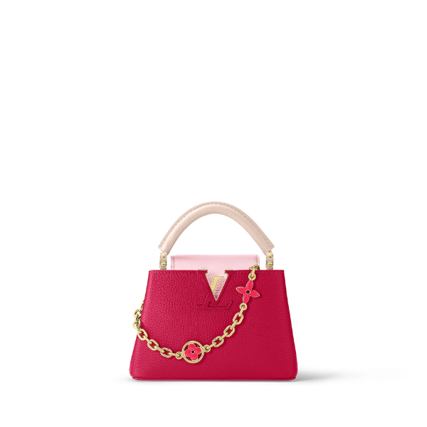 Louis Vuitton Capucines Mini Taurillon Cowhide Dark Pink 20Cm M20845 view 2