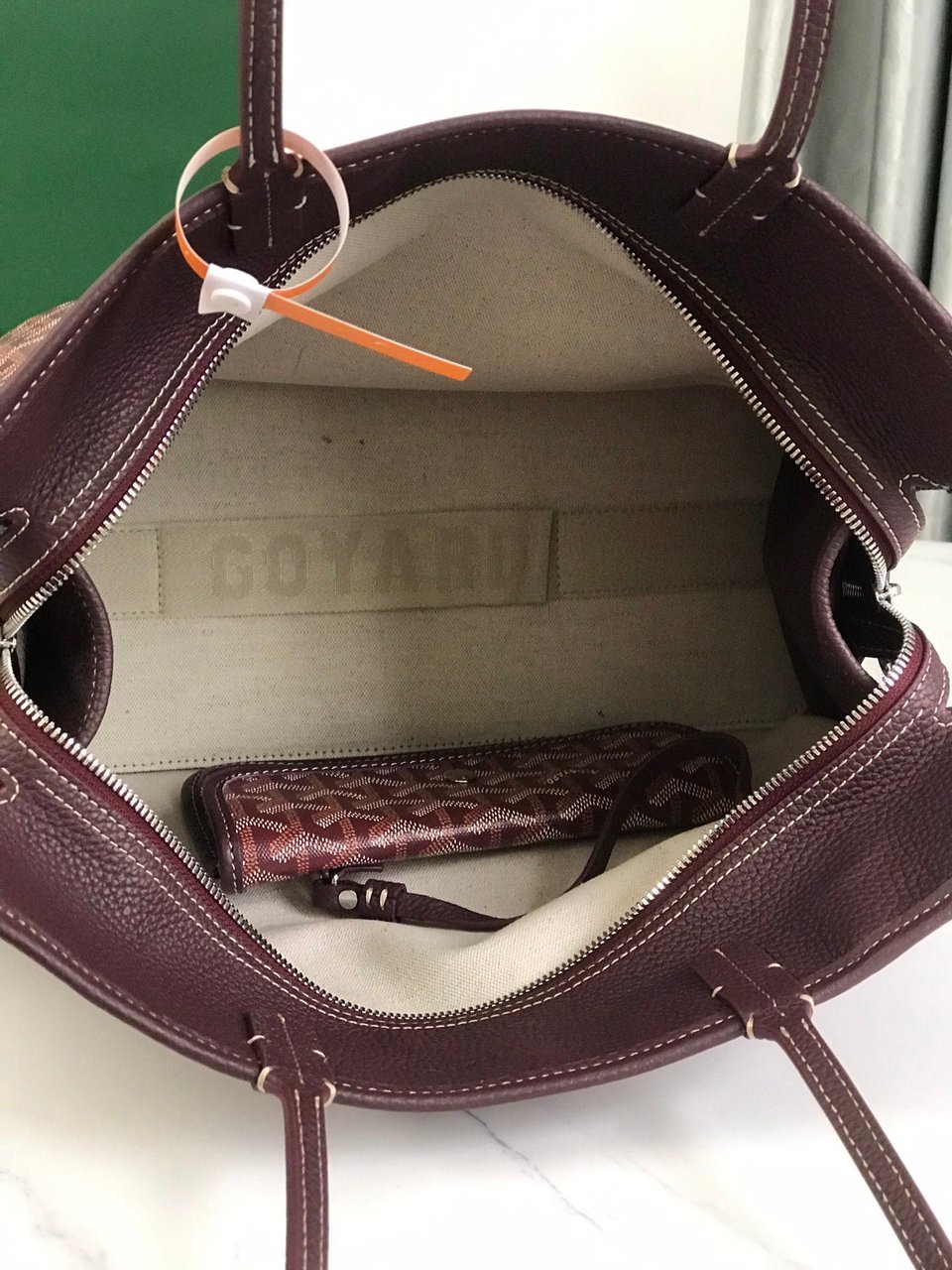 Goyard Hardy Pm Bag 40 Cm Brown Goyardine Canvas And Taurillon Leather Trim view 10
