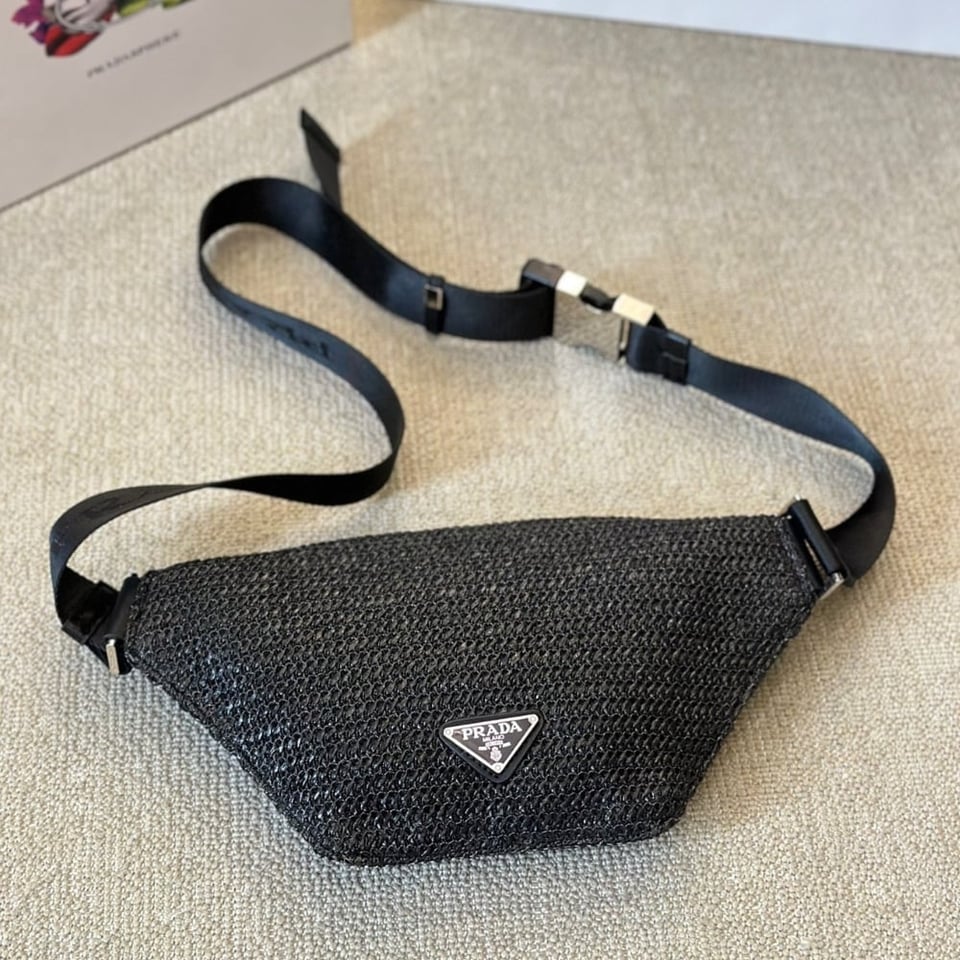 Prada Crochet Belt Bag Black 30Cm view 4