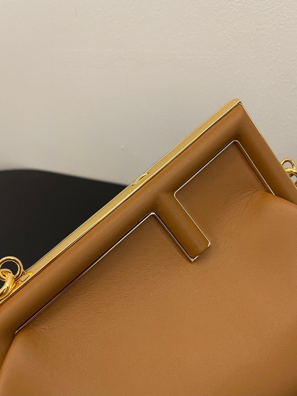 Fendi First Small Nappa Leather Bag Brown 26cm view 11