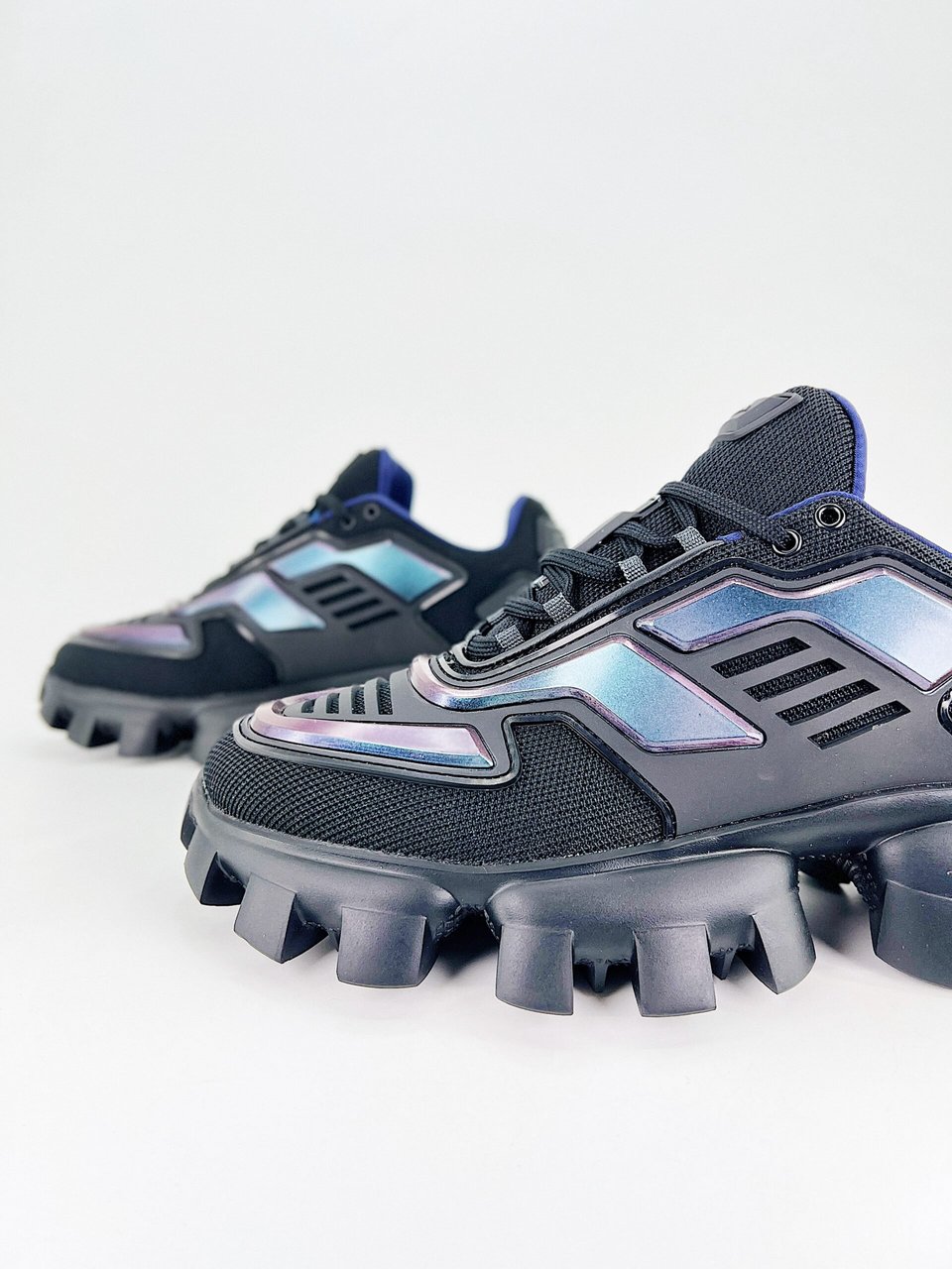 Prada Cloudbust Thunder Low Top Sneakers In Fabric Iridescent view 6