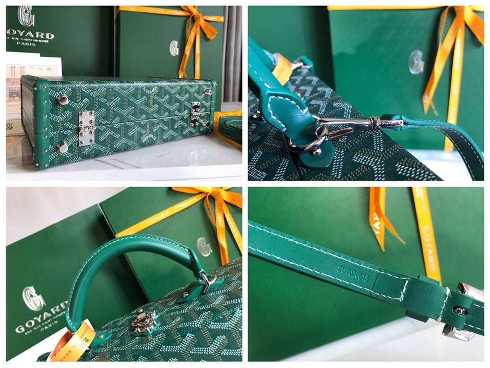 Goyard Grand Hôtel Trunk Bag 24.5cm Green Goyardine Canvas And Calfskin view 2