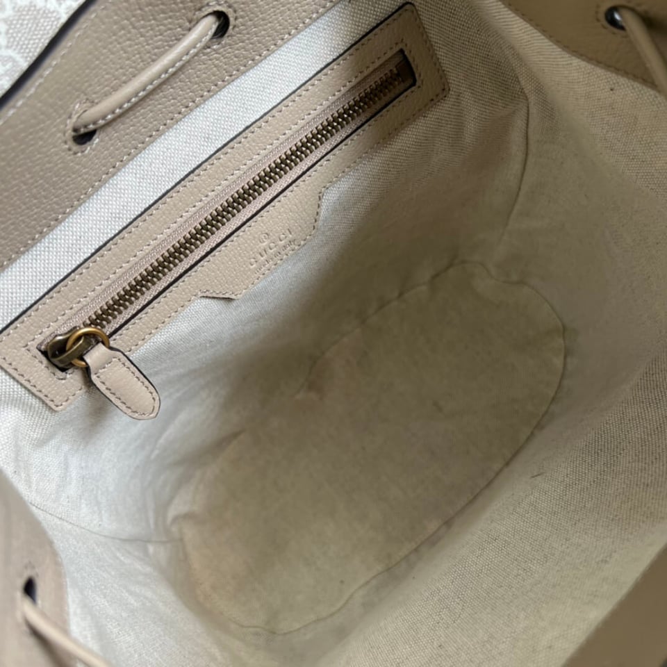 Gucci Backpack with Interlocking G Oatmeal Leather view 10