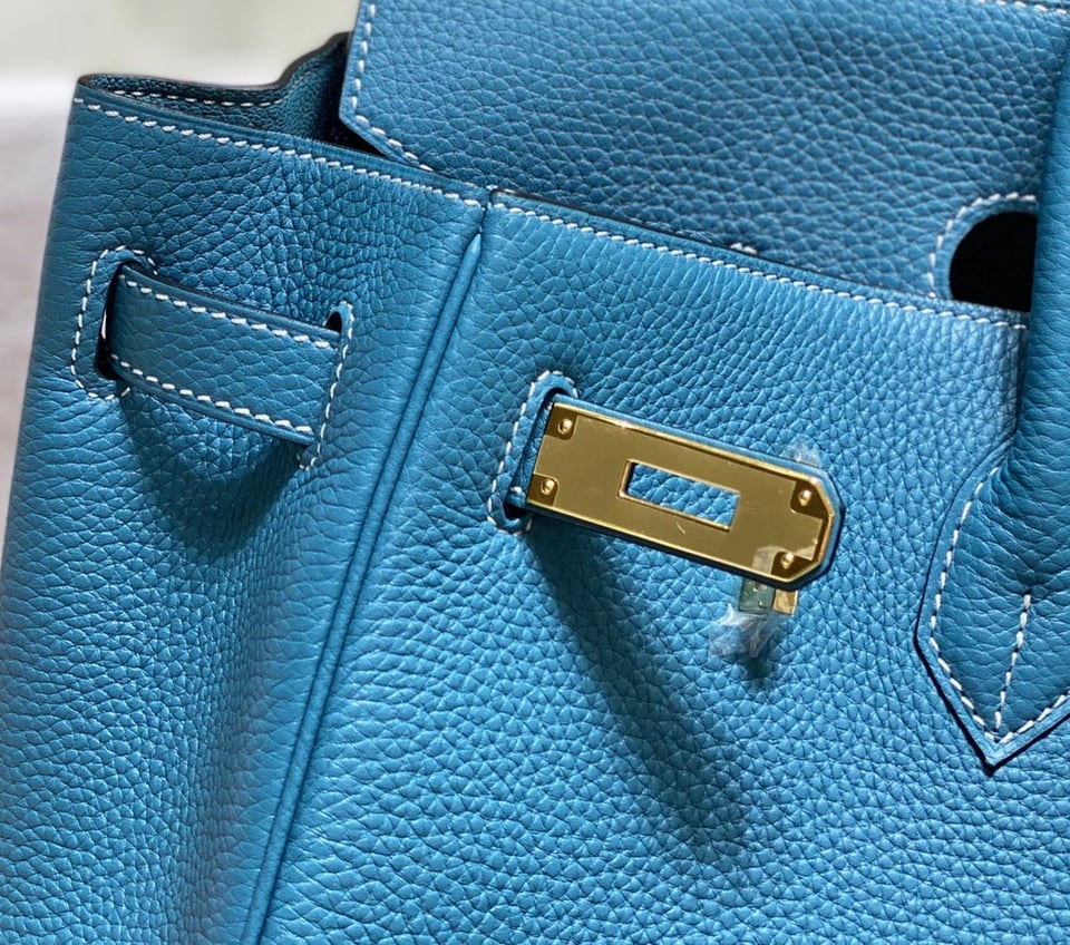 Hermes Birkin 35Cm Bag Cerulean Togo Gold Hardware view 6