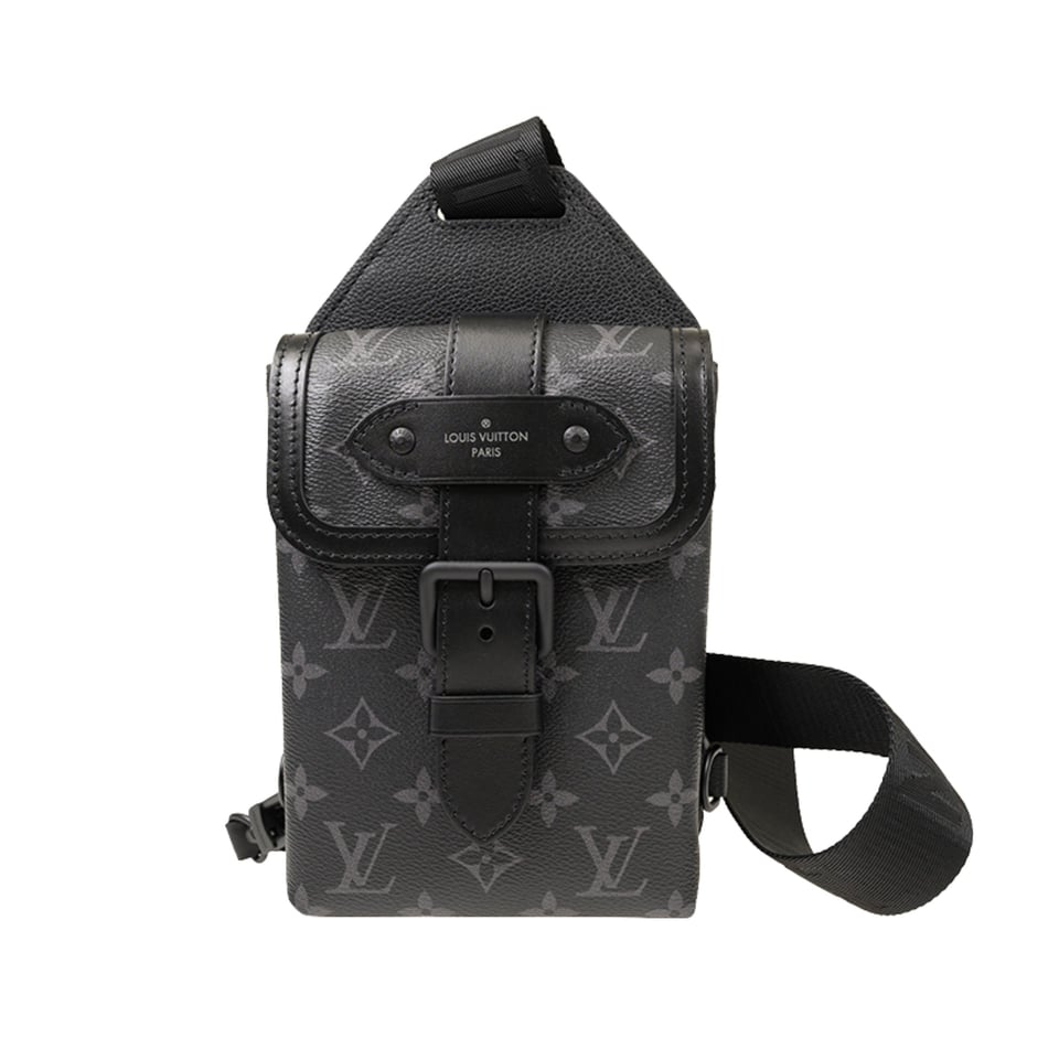 Louis Vuitton Monogram Eclipse Saumur Slingbag 26cm/10.25in Black M45912