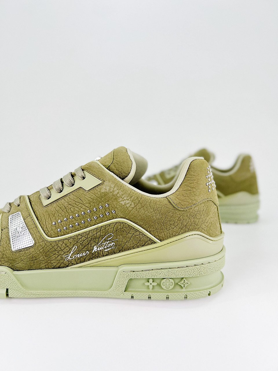 Louis Vuitton Lv Trainer Sneaker Green 1Adha1 view 6