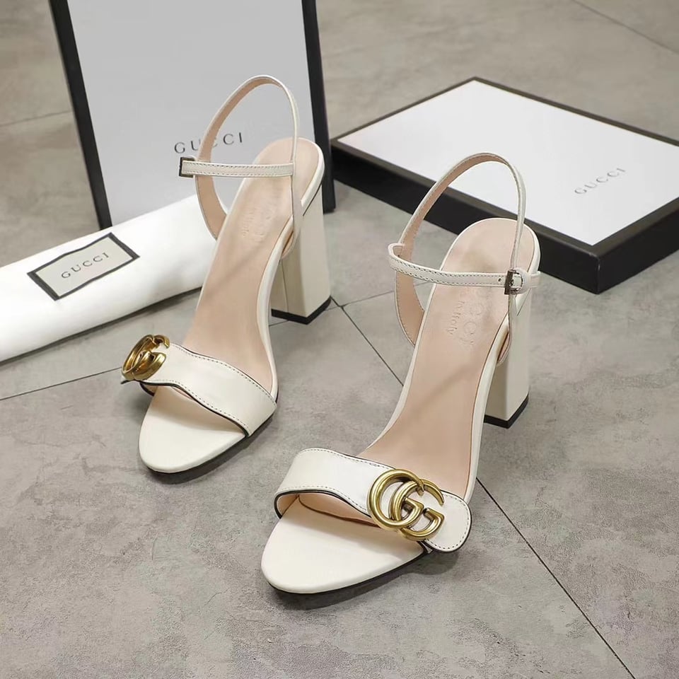 Gucci Double G White Leather Sandal ?453378 A3N00 9022 view 8