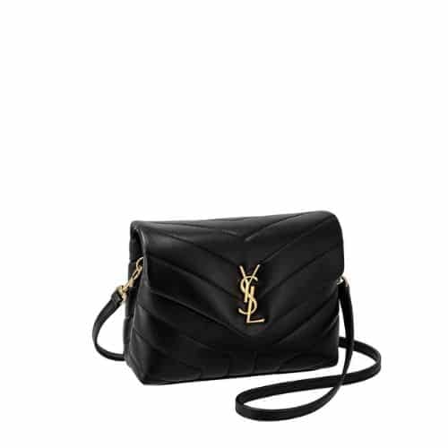 Saint Laurent Loulou Toy Strap Bag In Quilted Y Leather Black