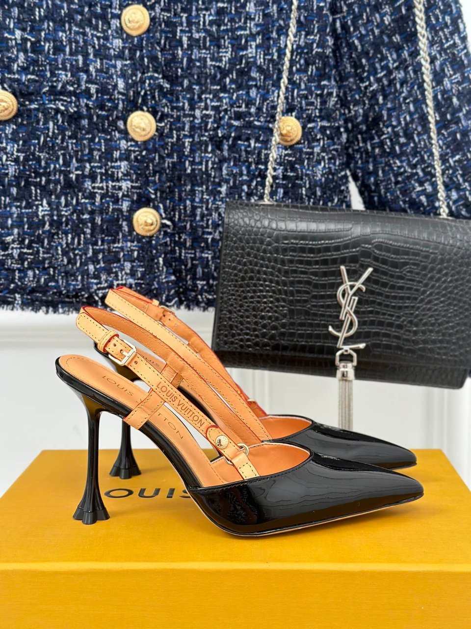 Louis Vuitton Blossom Slingback Pump Black 1Ac8Np view 12