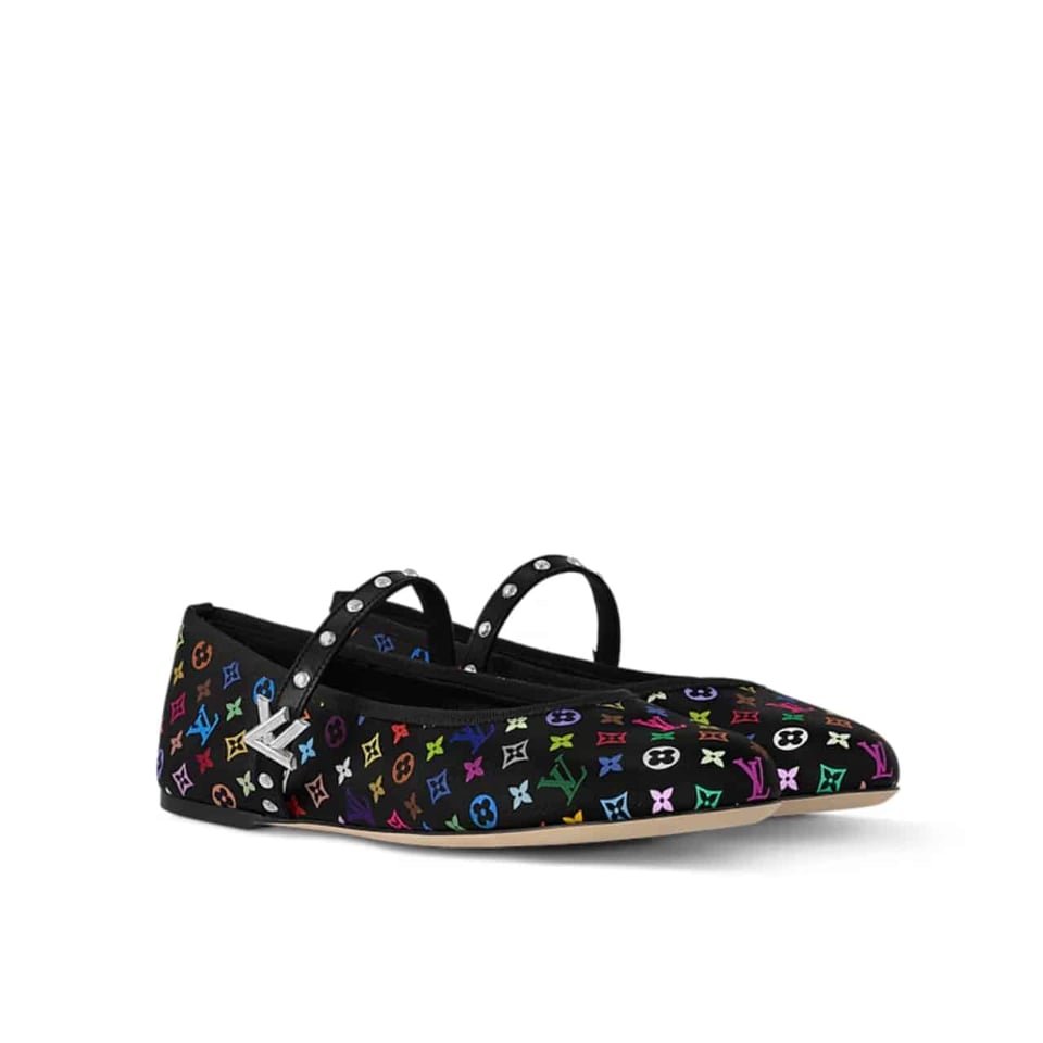 Louis Vuitton X Takashi Murakami Romy Flat Ballerina Black 1Agvc3