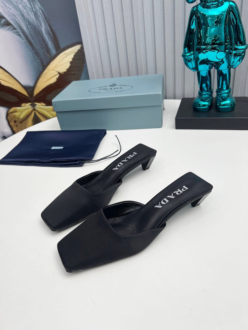 Prada Leather Mules Black view 8