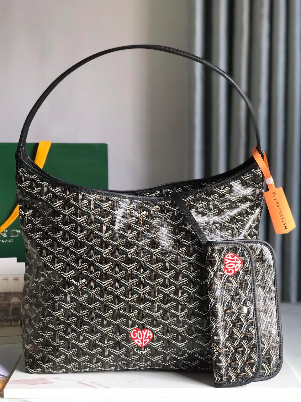 Goyard Hobo Boheme 42Cm Black Canvas