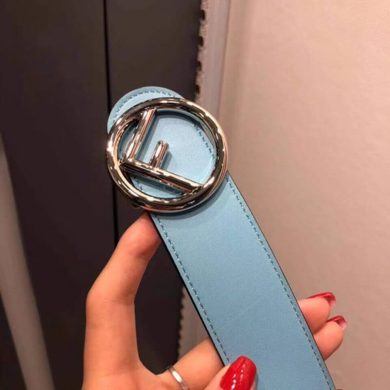 Fendi Reversible 40mm Round Buckle Belt 8C0579 Blue / Red view 4