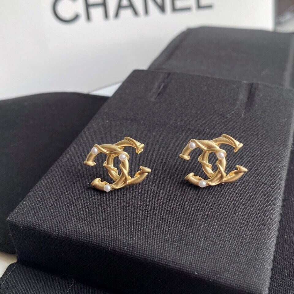 Chanel Cc Gold Earrings view 4