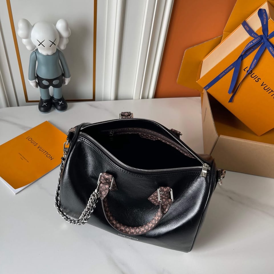 Louis Vuitton Speedy Soft 30 Bag Black LV Vibe M29419 view 3