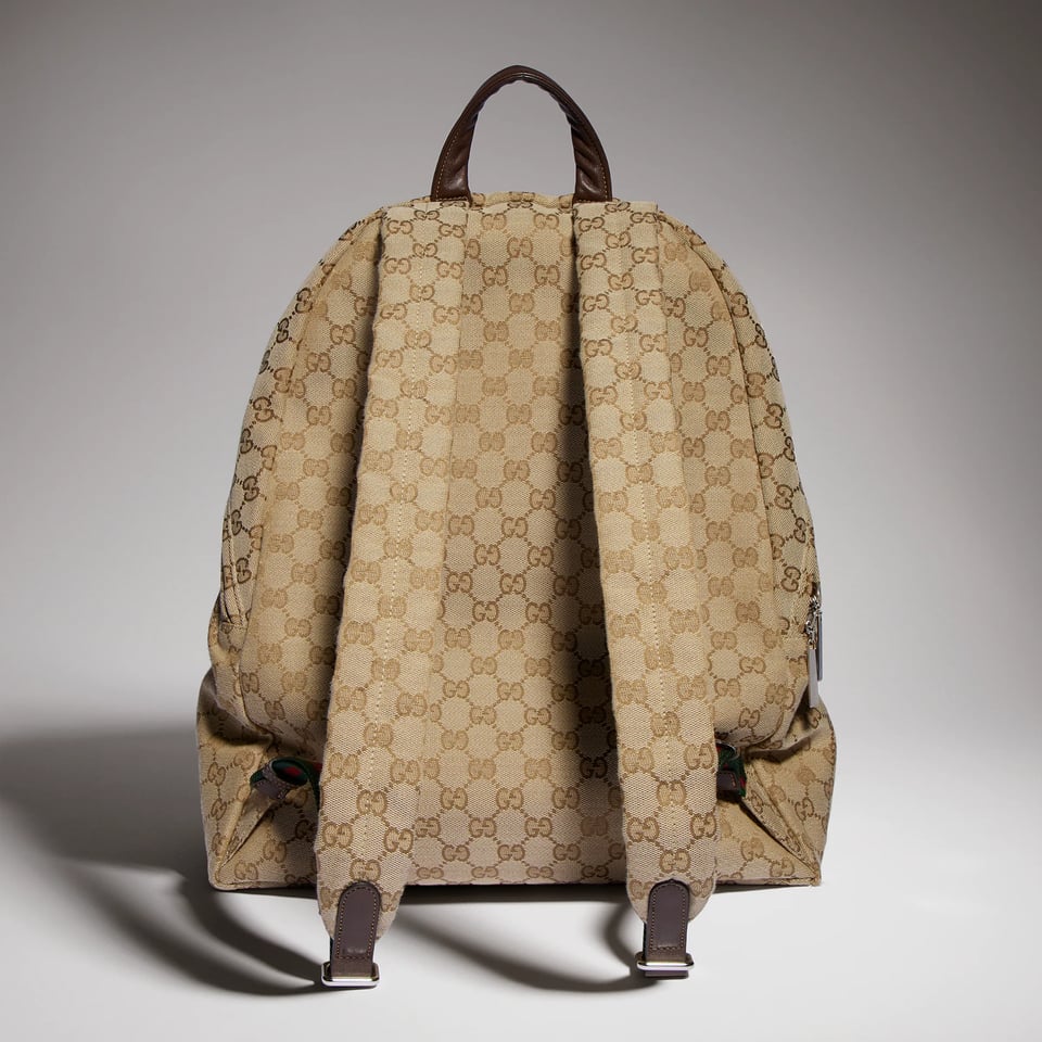 Gucci Large Gucci Tag Backpack 875226 Sand And Dark Brown 34cm/13.4in view 4