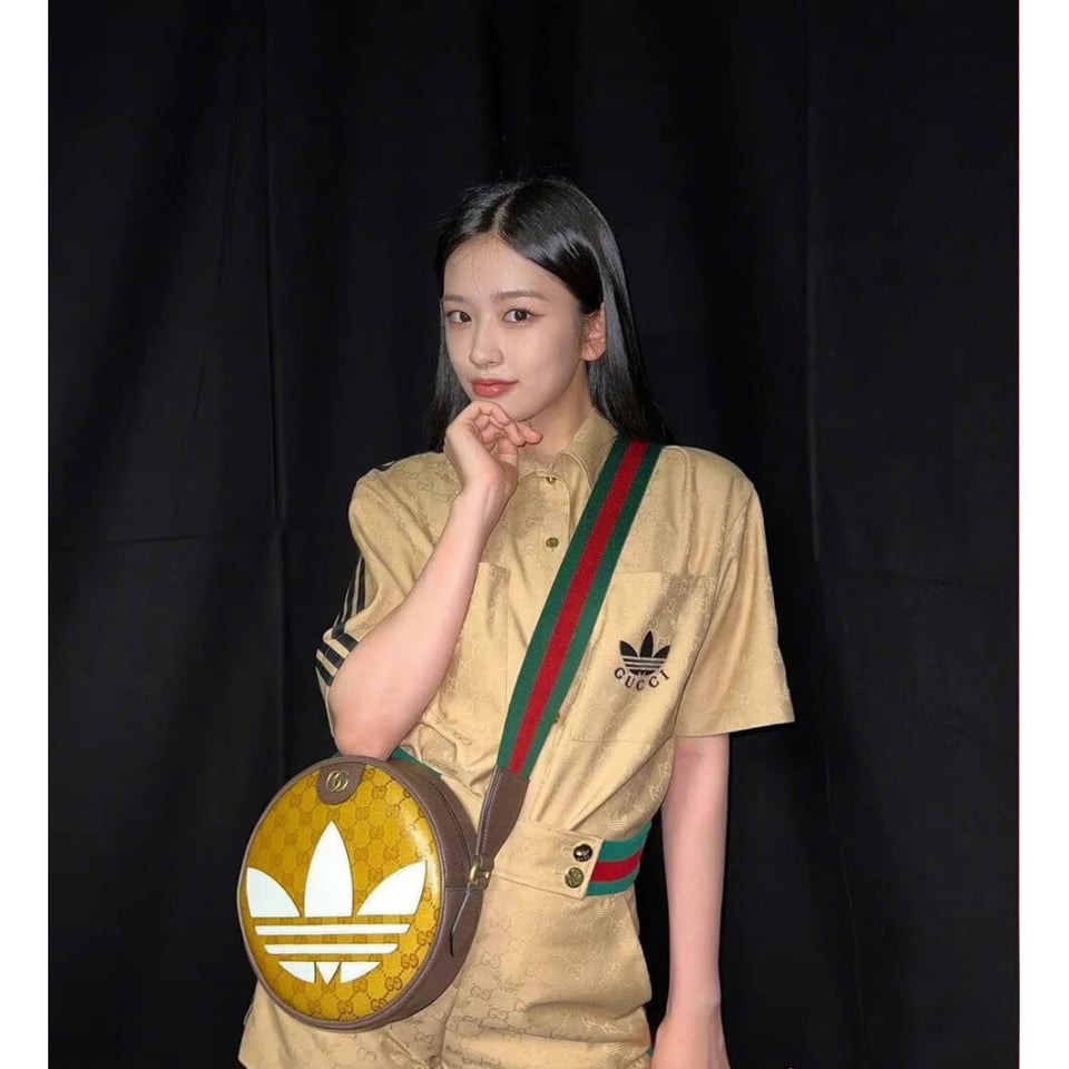 adidas x Gucci Ophidia Small Shoulder Bag in GG Crystal Canvas view 3