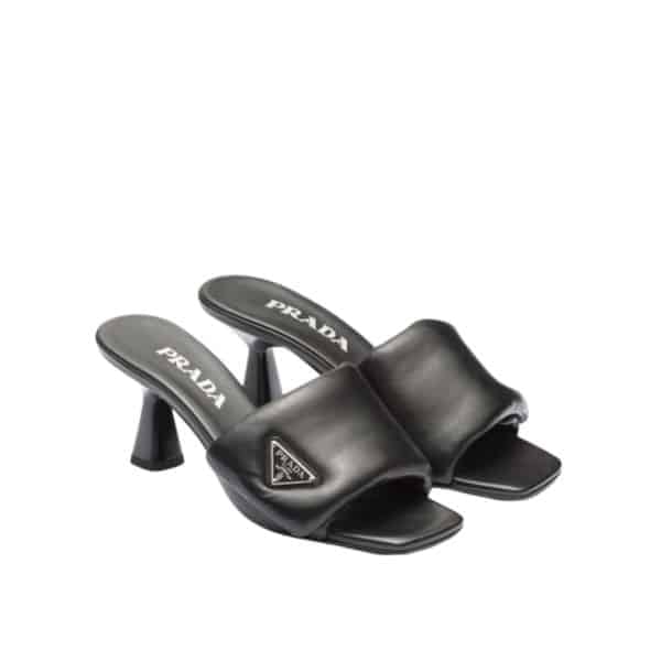 Prada Soft Padded Nappa Sandals Black 1Xx6542Dl8F0002F065 view 2