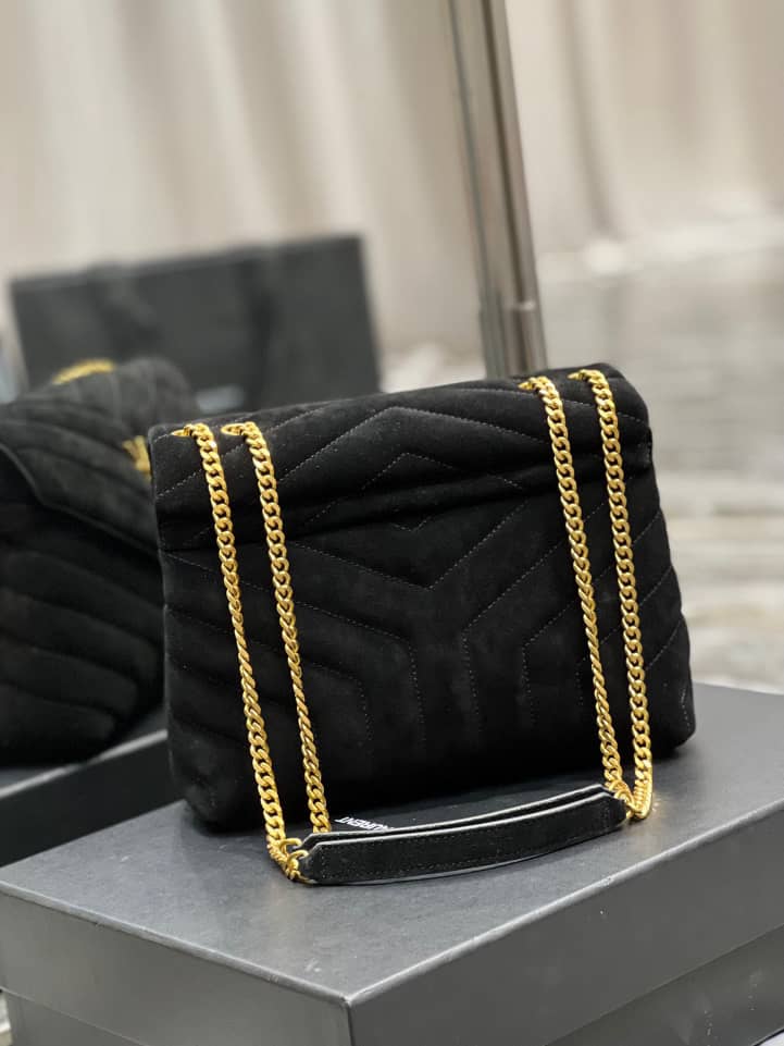 Saint Laurent Loulou Small Flap Bag Suede Black 25Cm view 10
