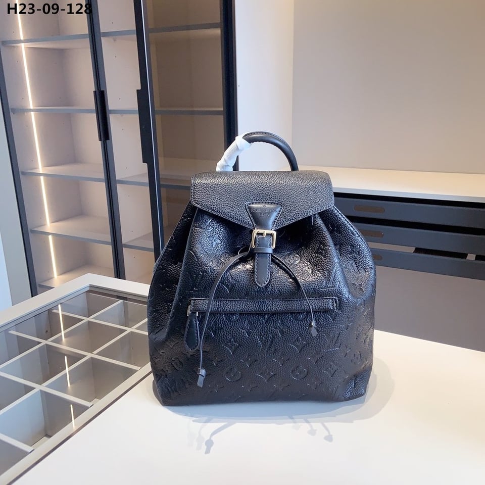 Louis Vuitton Montsouris Backpack Empreinte Black 32Cm view 3